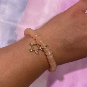 New Peach Color Star Chain Bead Bracelet
